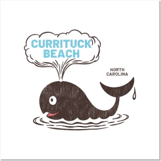 Currituck Beach, NC Summertime Vacationing Whale Spout Posters and Art